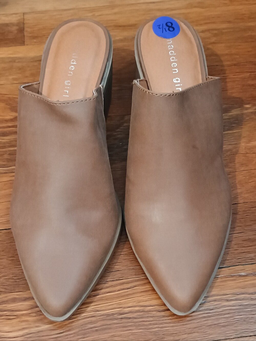 New Madden Girl Joliee Brown Mules Size 8.5